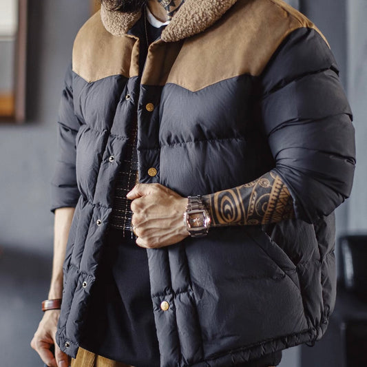 ボア襟 バイカラー ダウンジャケット（1Color）250949