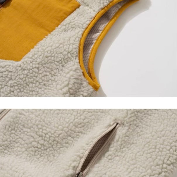 アクセントカラー スタンドネック ボアベスト（3Colors）250986