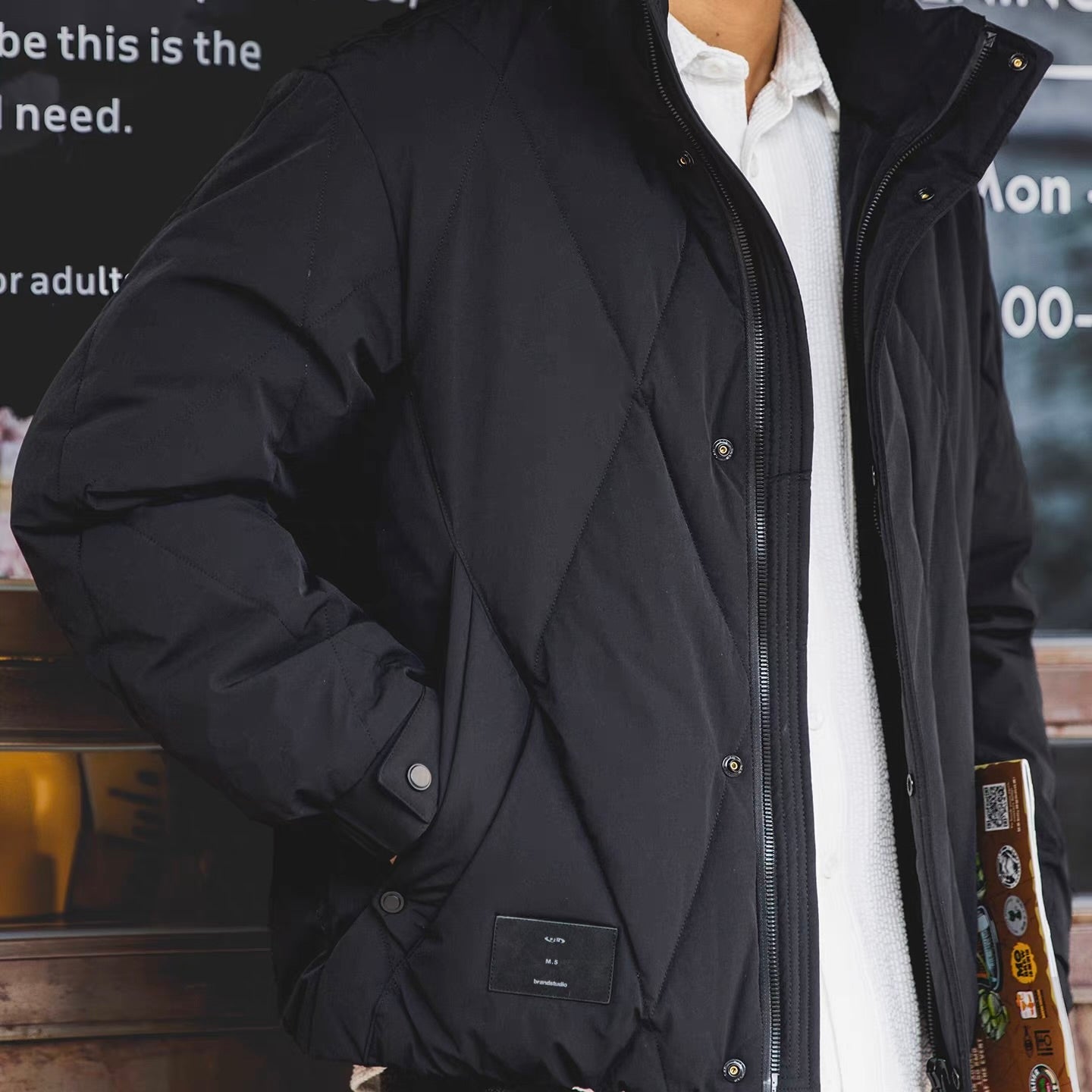 ダイヤ型 スタンドカラー ダウンジャケット（3Colors）251064