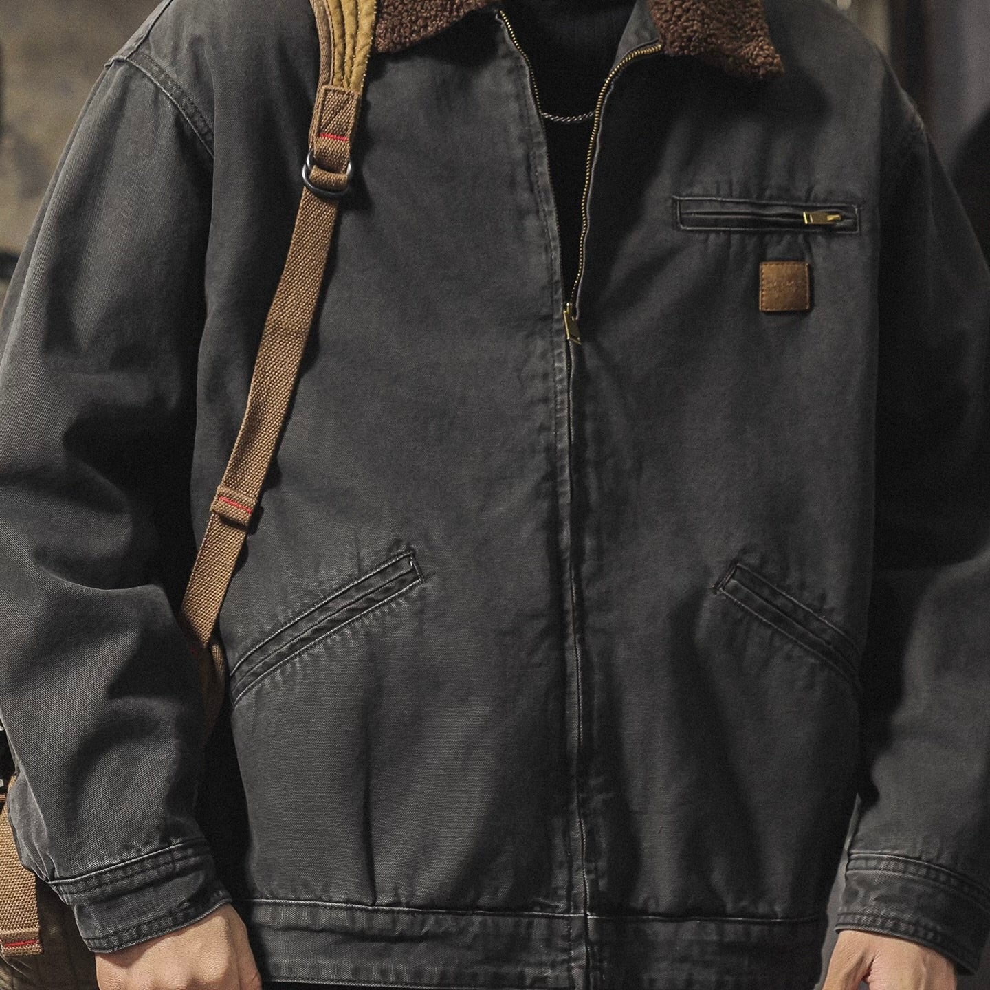 レトロ 襟ボア ワークジャケット（2Colors）251018