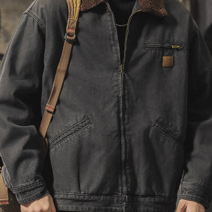 レトロ 襟ボア ワークジャケット（2Colors）251018