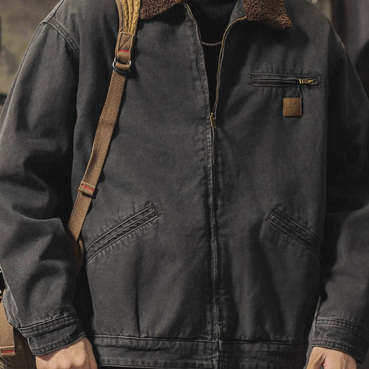 レトロ 襟ボア ワークジャケット（2Colors）251018