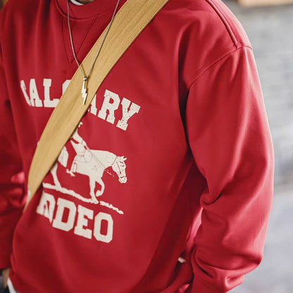 レトロプリント 裏起毛 スウェットプルオーバー（2Colors）260012