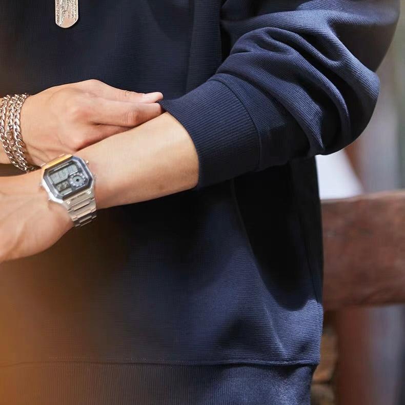 ロゴ刺繍 シンプル スウェットプルオーバー（2Colors）250820