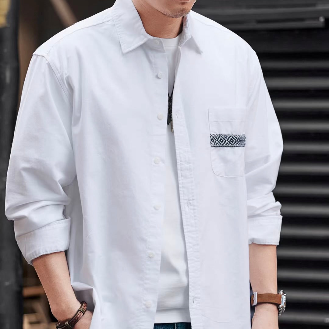 エスニック刺繍入り 長袖シャツ（2Colors）260216
