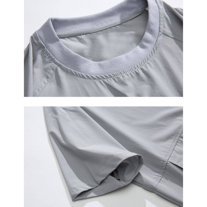 裾ドローコード サイドポケット付 オーバーサイズTシャツ（3Colors）240375