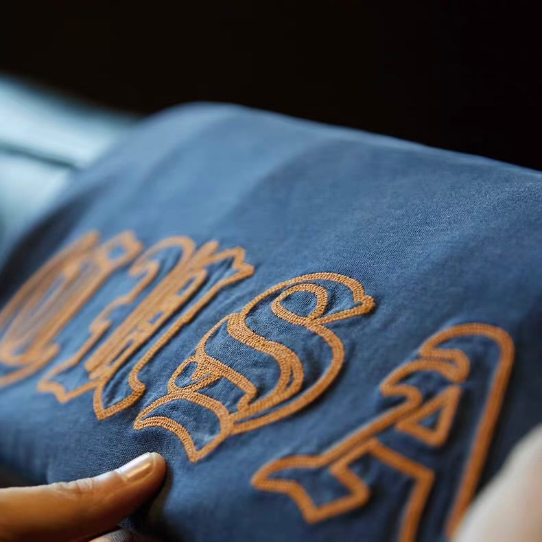 ロゴ刺繍 ダメージ 長袖Tシャツ（1Color）250694