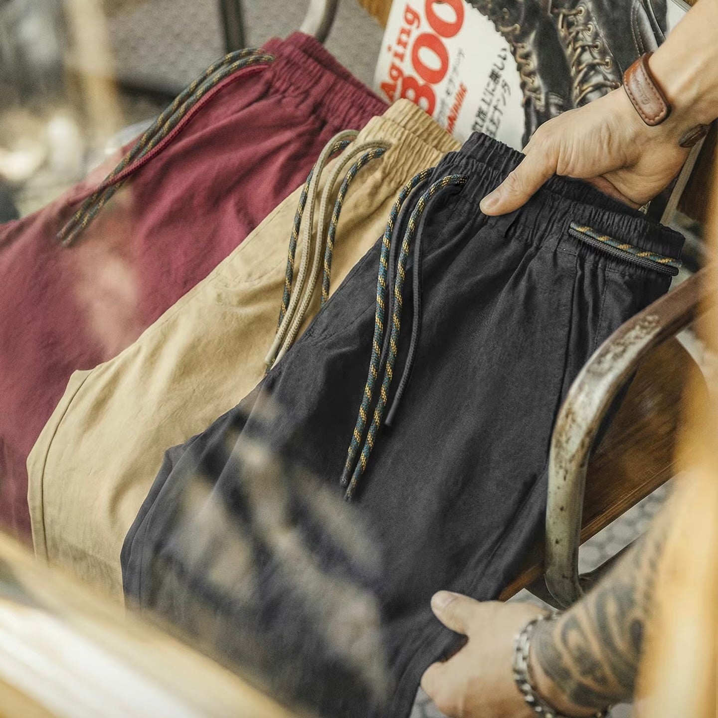 カラー紐付き パラシュートパンツ（3Colors）260198