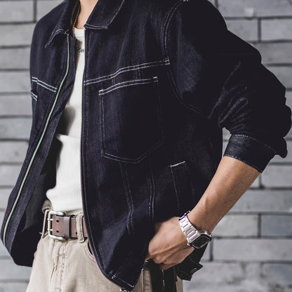 ポイントステッチ フルジップ デニムジャケット（1Color）260053