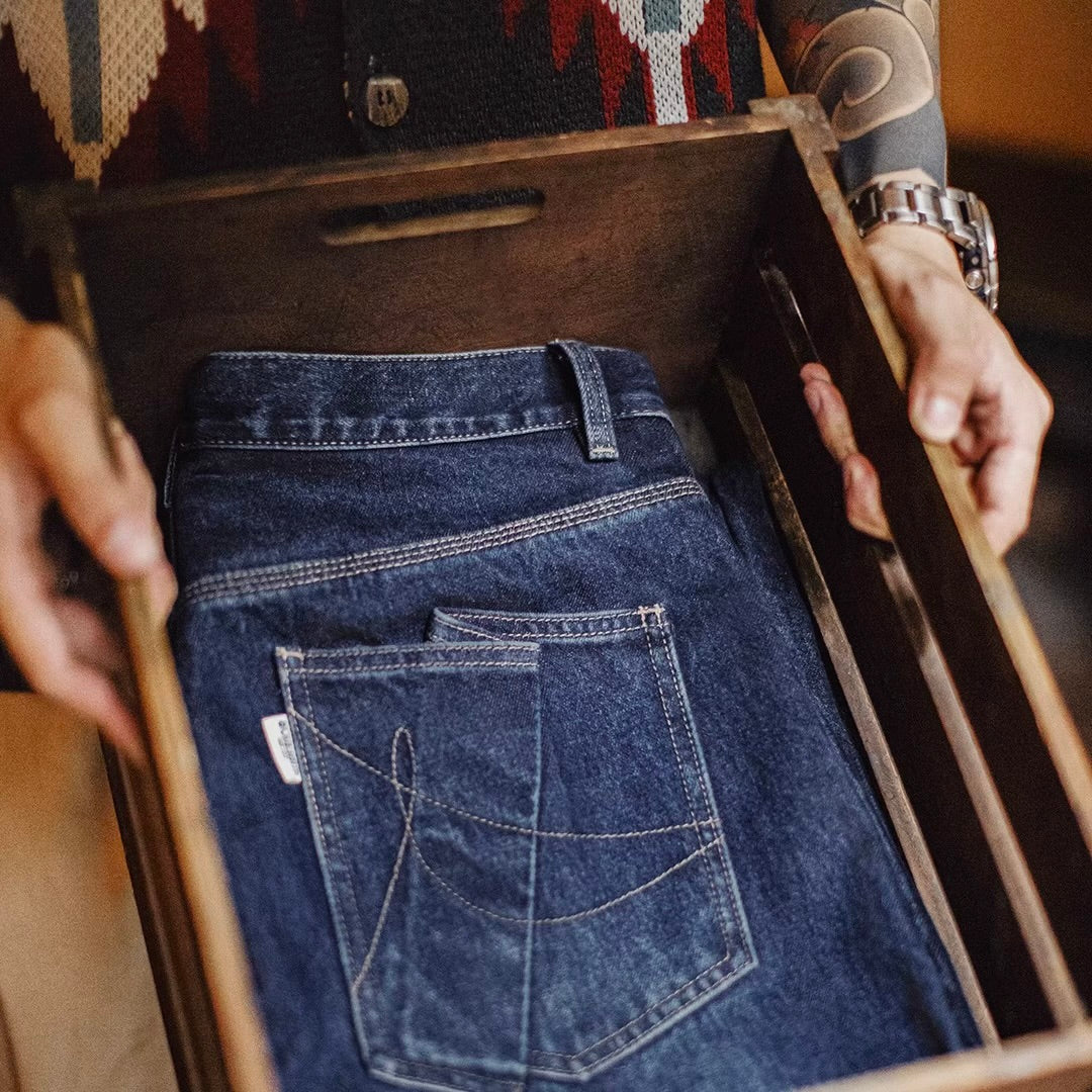 デザインポケット付 ワイドデニムパンツ（1Color）250938