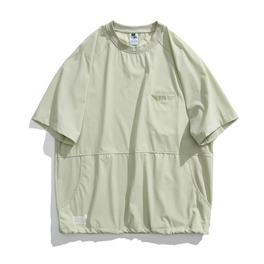 裾ドローコード サイドポケット付 オーバーサイズTシャツ（3Colors）240375