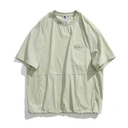 裾ドローコード サイドポケット付 オーバーサイズTシャツ（3Colors）240375