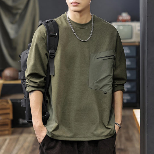 立体パッチポケット付 長袖Tシャツ（1Color）250698