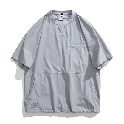裾ドローコード サイドポケット付 オーバーサイズTシャツ（3Colors）240375