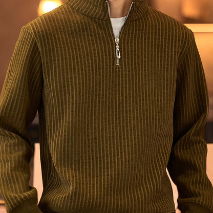 ハーフジップ スタンドカラー セーター（4Colors）260033