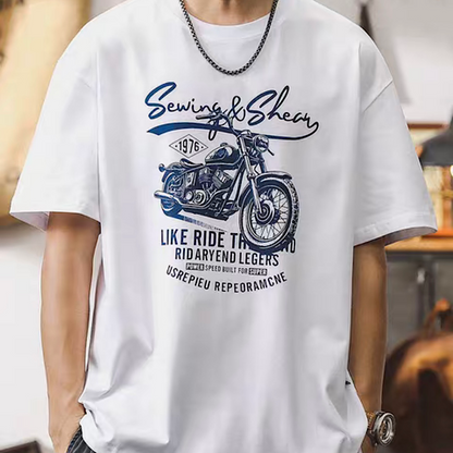 アメリカンレトロ バイクイラストTシャツ（3Colors）240658