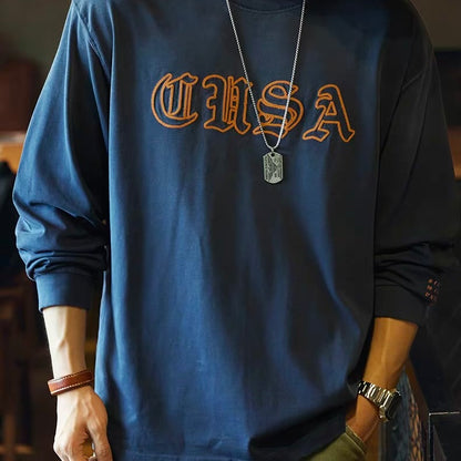 ロゴ刺繍 ダメージ 長袖Tシャツ（1Color）250694