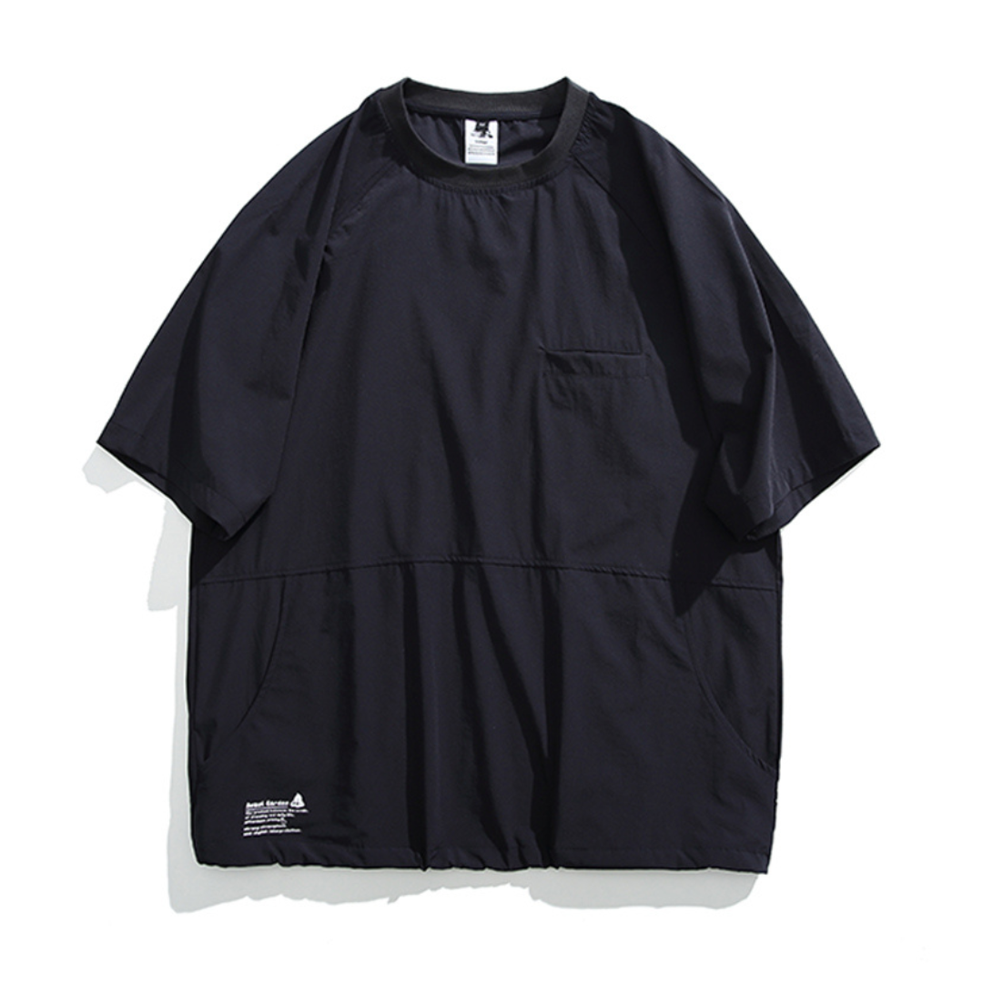 裾ドローコード サイドポケット付 オーバーサイズTシャツ（3Colors）240375