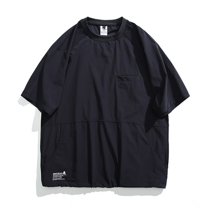 裾ドローコード サイドポケット付 オーバーサイズTシャツ（3Colors）240375