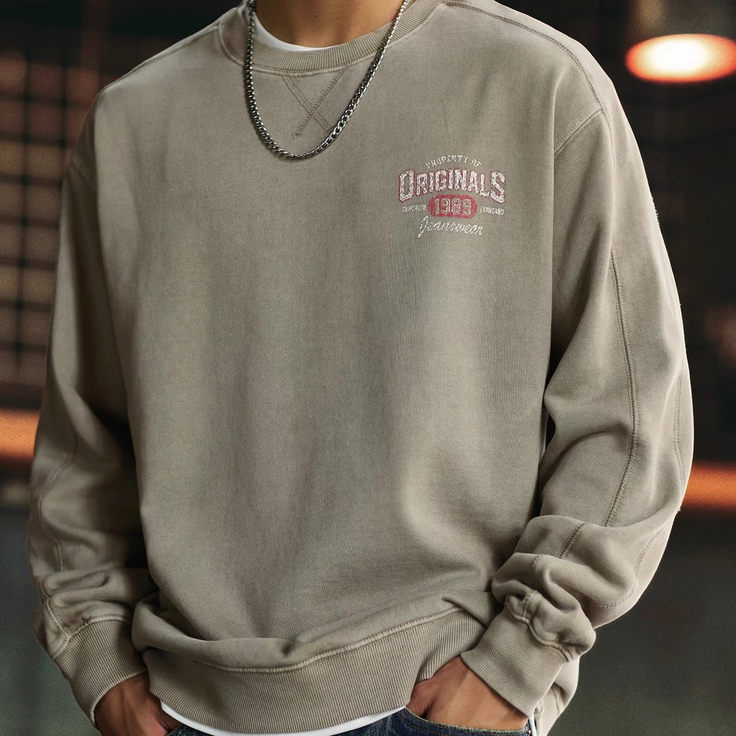 レトロ 裏起毛 スウェットプルオーバー（2Colors）250933