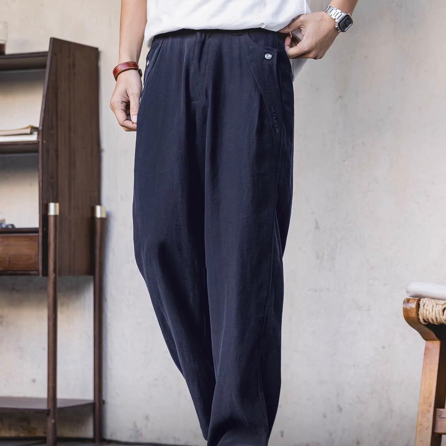 リラックス ルーズ ストレートパンツ（2Colors）260206