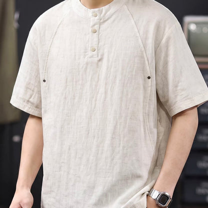 通気性 ヘンリーネック Tシャツ（3Colors）260475