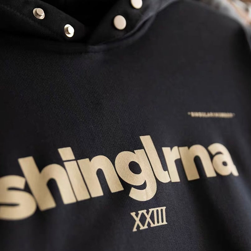 スナップボタン付 プリント フーディー（4Colors）260124