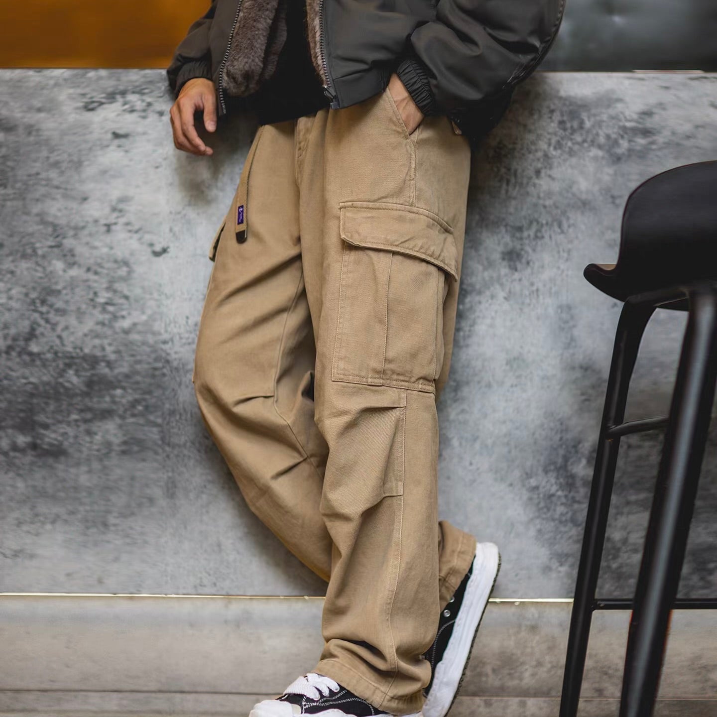 ベルト付 ワイド カーゴパンツ（5Colors）251060