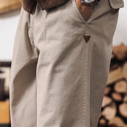 ジップ付ポケット ツータック ストレートパンツ（4Colors）240394
