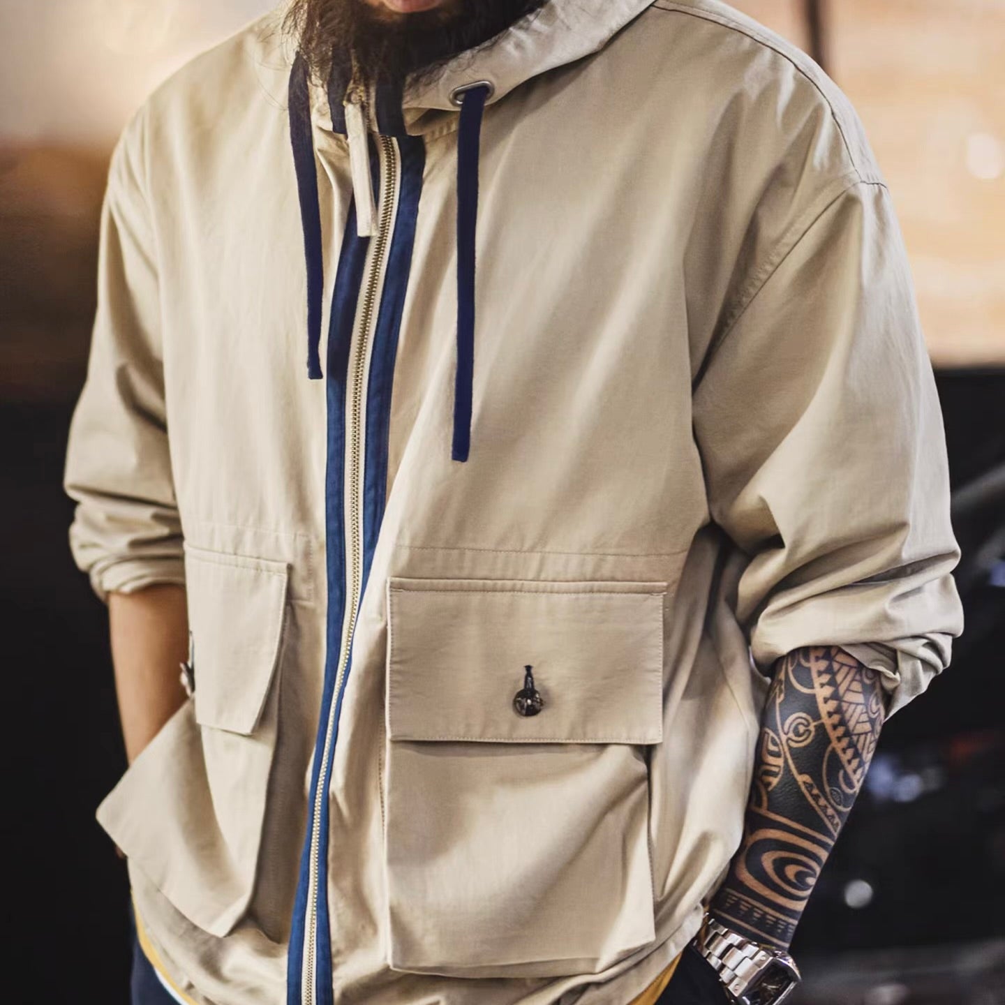 アクセントカラー ビッグポケット付ジャケット（1Color）260096