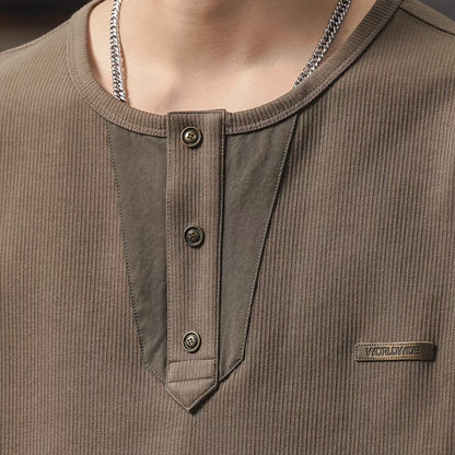 シンプル ヘンリーネックTシャツ（3Colors）260201