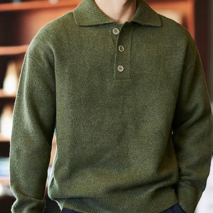 ヘビーウェイト ポロカラーセーター（3Colors）250908