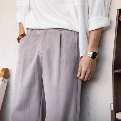 ストライプ ドレープ ストレートパンツ（1Color）260192