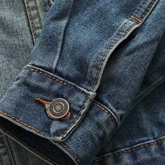 コーデュロイ襟 ウォッシュドデニムジャケット（1Color）240583