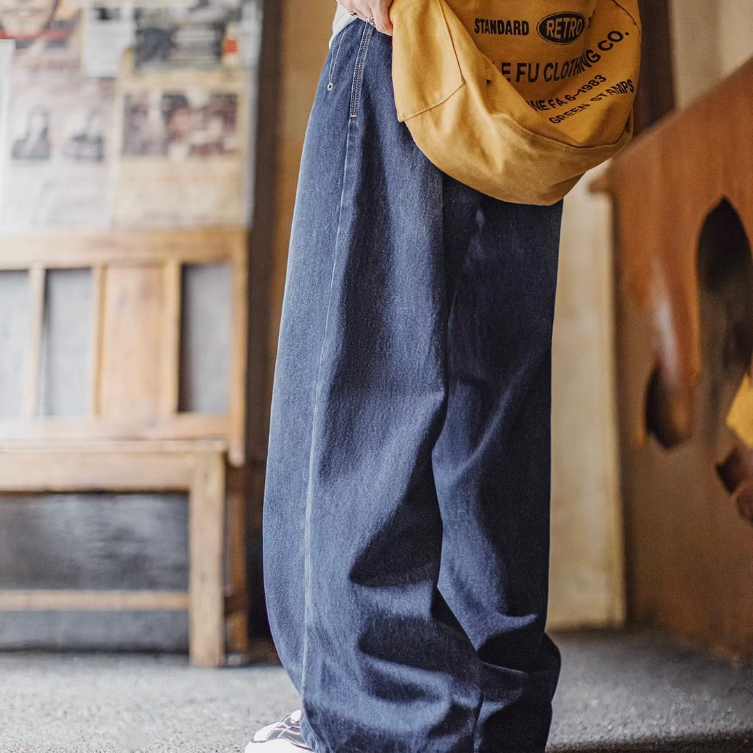 デザインポケット付 ワイドデニムパンツ（1Color）250938