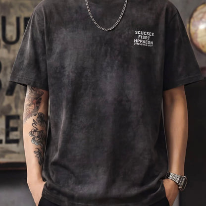 ウォッシュ加工 レタープリントTシャツ（2Colors）260205