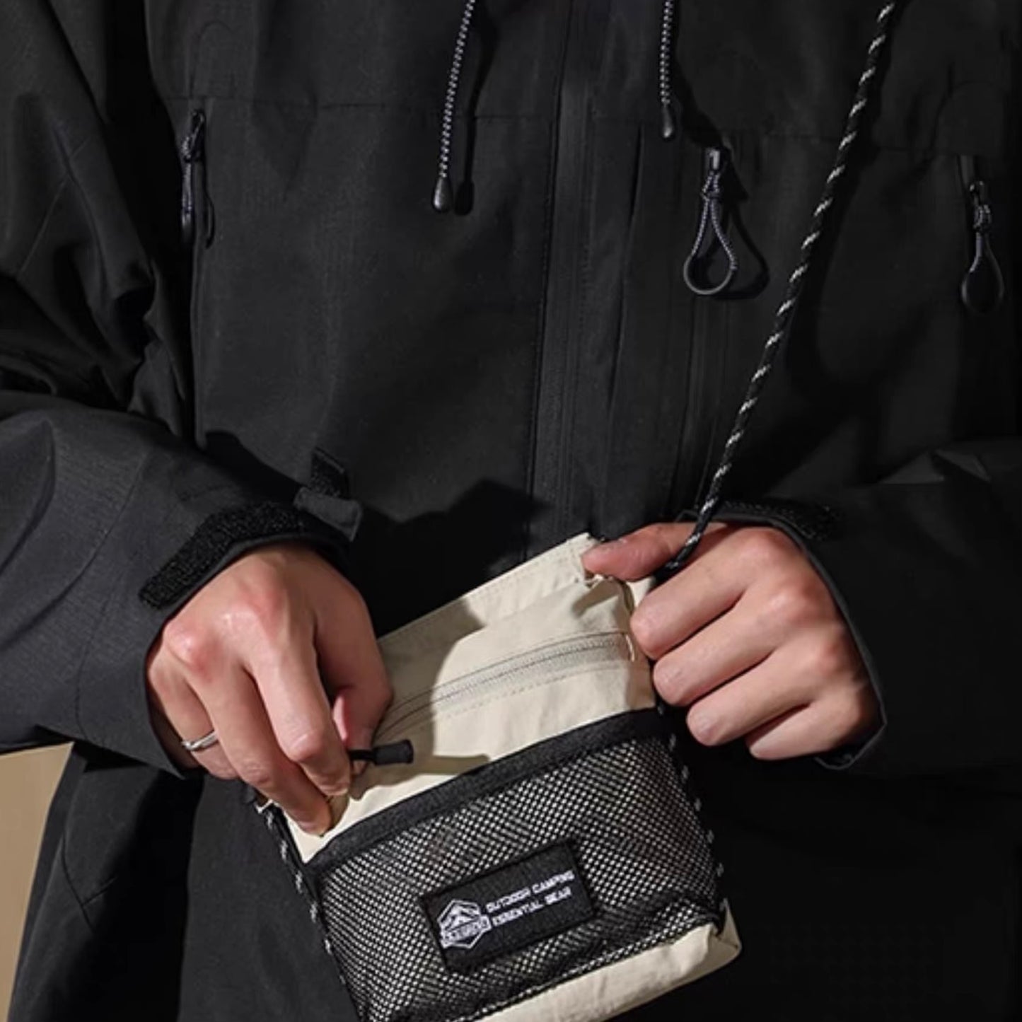 メッシュポケット付 ミニショルダーバッグ（3Colors）260164