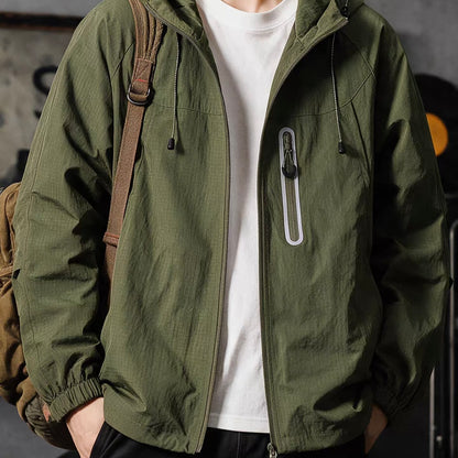 シンプル フード付スポーツジャケット（5Colors）260787