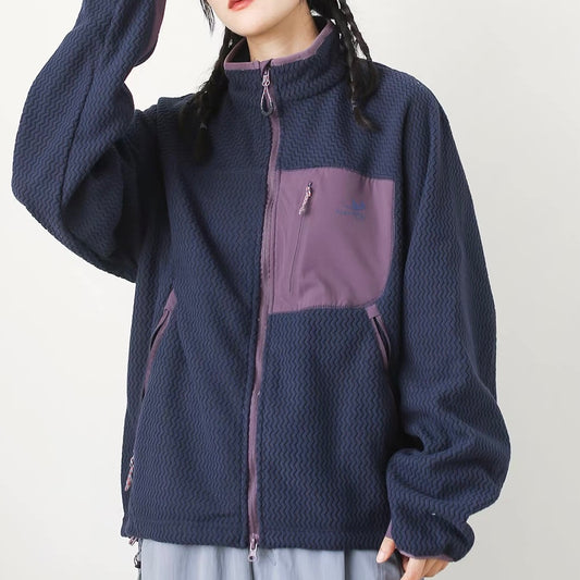 パッチポケット付 スタンドカラー フリースジャケット（5Colors）250730