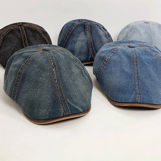 ウォッシュドデニム バックベルト ハンチング（5Colors）260095