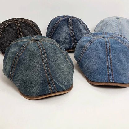 ウォッシュドデニム バックベルト ハンチング（5Colors）260095