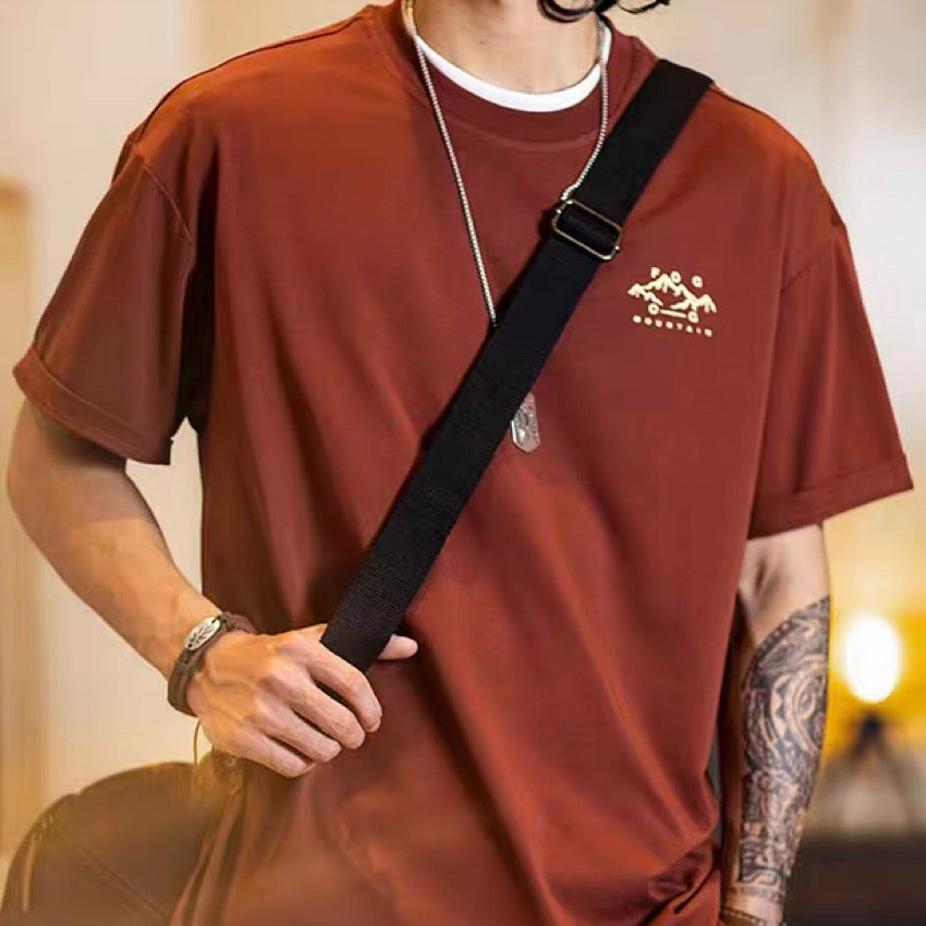 速乾 マウンテンモチーフ バックプリントTシャツ（2Colors）250362