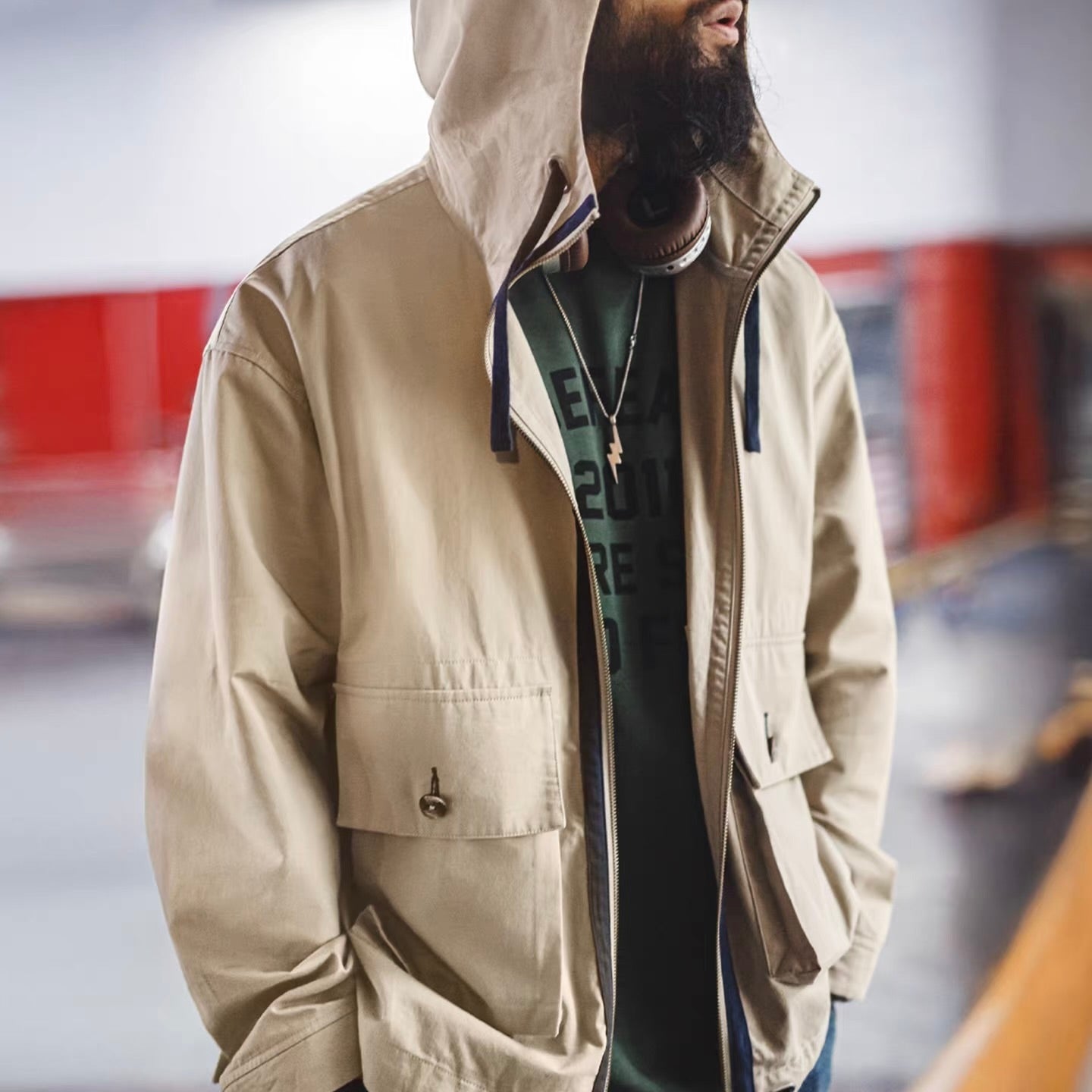 アクセントカラー ビッグポケット付ジャケット（1Color）260096