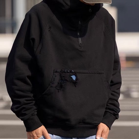 ダメージ ハーフジップ フーディー（1Color）250994