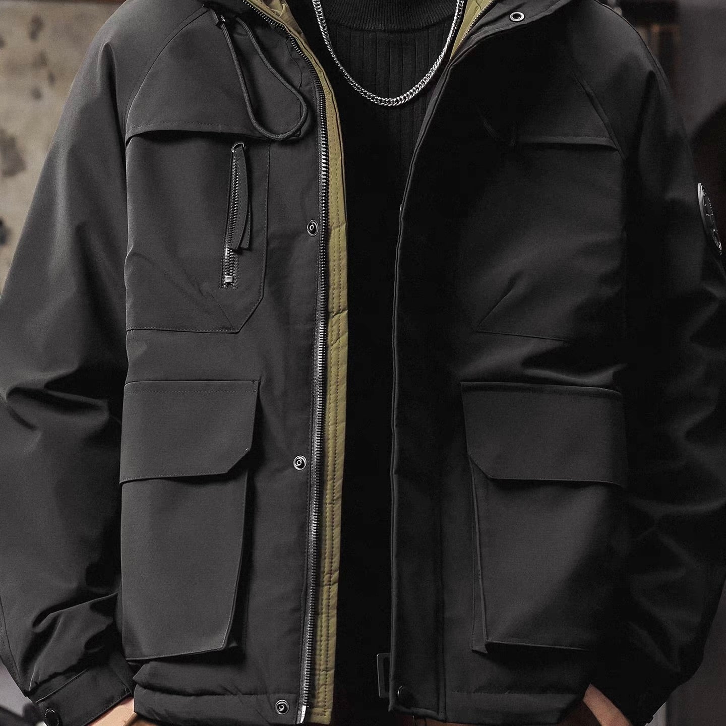 マルチポケット フード付 ワークダウンジャケット（3Colors）251043