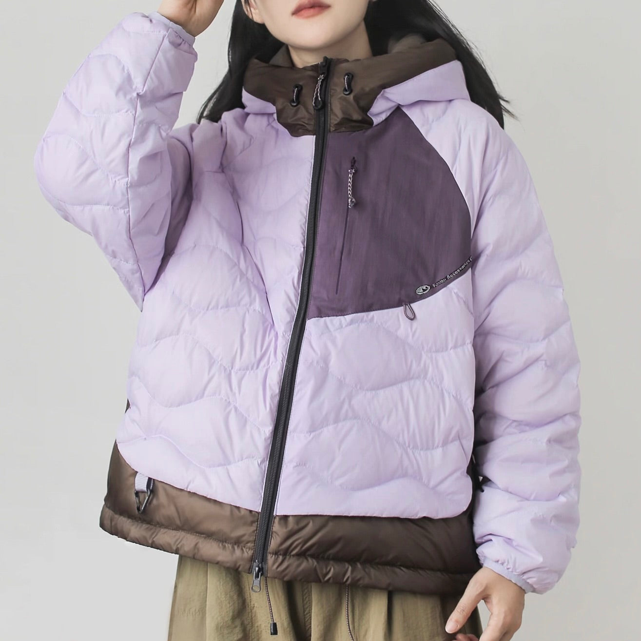 アクセントカラー フード付ダウンジャケット（3Colors）250984