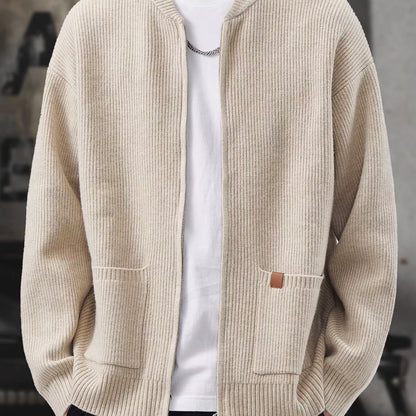 ベースボールカラー ニットカーディガン（2Colors）251056