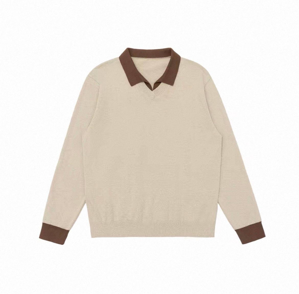 フェイクレイヤード ニット ポロシャツ（2Colors）260804