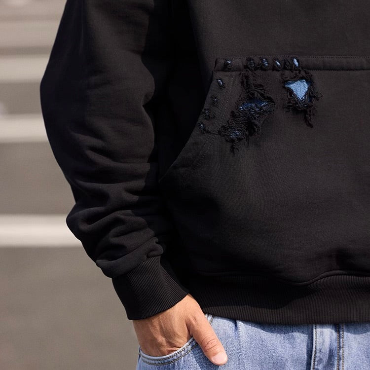 ダメージ ハーフジップ フーディー（1Color）250994