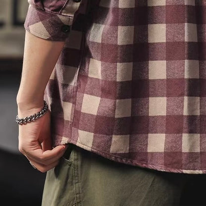 レトロ ギンガムチェック 長袖シャツ（1Color）260101